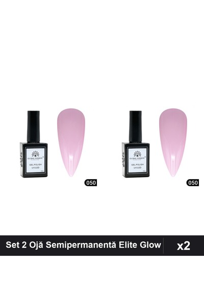 global fashion Set 2 Ojă Semipermanentă Elite Glow 15ml, Gel Polish UV/LED