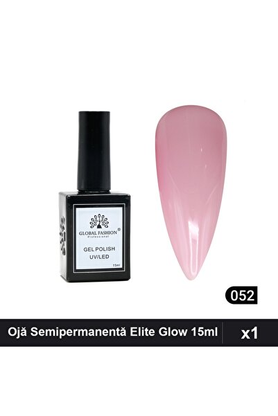 global fashion Ojă Semipermanentă Elite Glow 15ml, Gel Polish UV/LED Nuanță 052