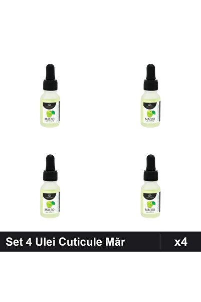 global fashion Set 4 Ulei Cuticule cu Pipeta Aroma Măr 15ml, Îngrijire Unghii...