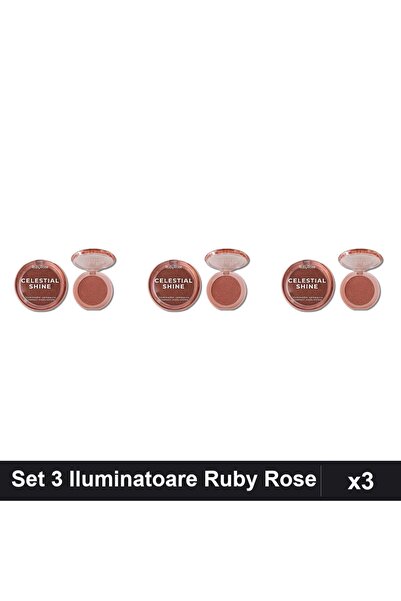 Ruby Rose Set of 3 Celestial Shine 04 Highlighters, Blush Highlighter, Radian...