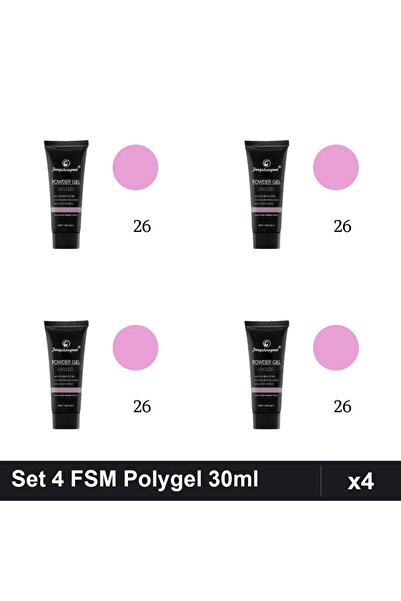 FSM Set 4 Powder Gel Polygel 30ml Nr.26, Constructie Unghii Gel UV/LED