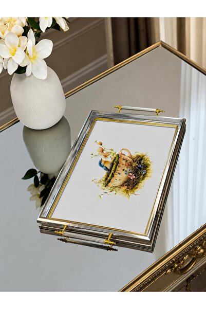 Kosova Rectangular Luxury Tray 45/31 cm Tkebt Single Color