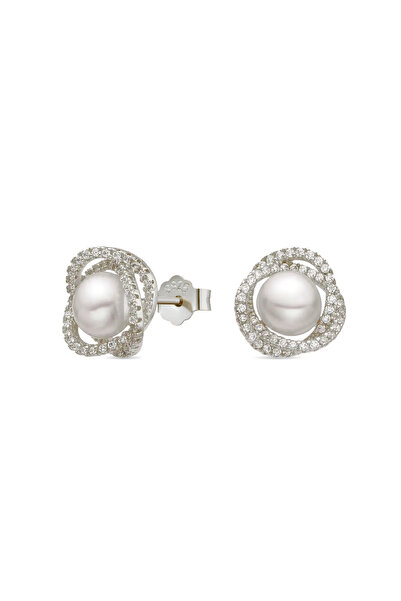 Lisa&Co. Cercei Argint Rose Sparkling Argint placat cu rodiu / Zircon/shellpe...