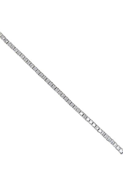 Sln Gümüş 3 mm Prenses Model 925 Ayar Gümüş Su Yolu Bileklik-17