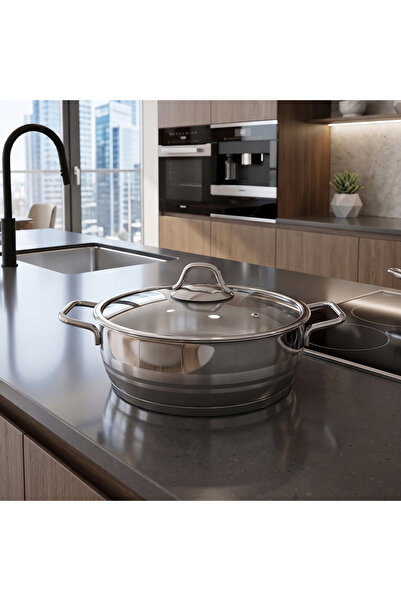 Vivaldi Aster Stainless Steel Flat Pot 24 cm