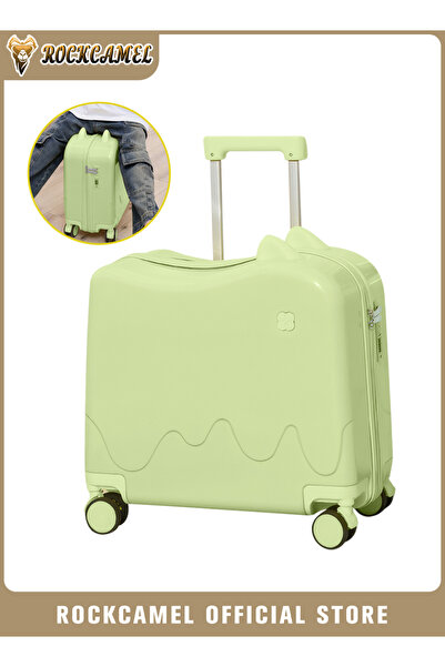 ROCKCAMEL Kids Rideable Suitcase, Children Trolley Case with Cat Ear Design, ...