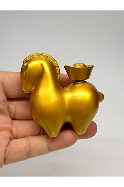 gemsartdeco 18 K Gold Pirinç At Figür Hızlı Gelen Başarı ve Zenginlik Enerjisi