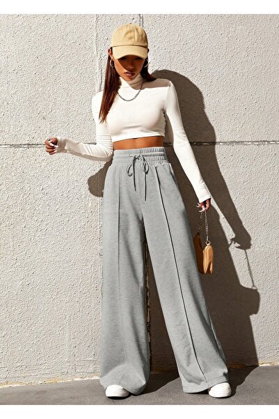 Eva Sunset Women's Extra High Waist 2 Thread Wide Leg Trousers
