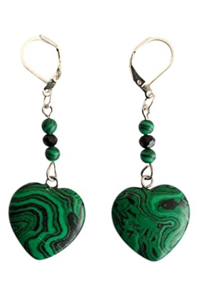 OEM Earrings with semi-precious malachite stones, Unique, handmade, elegant, ...