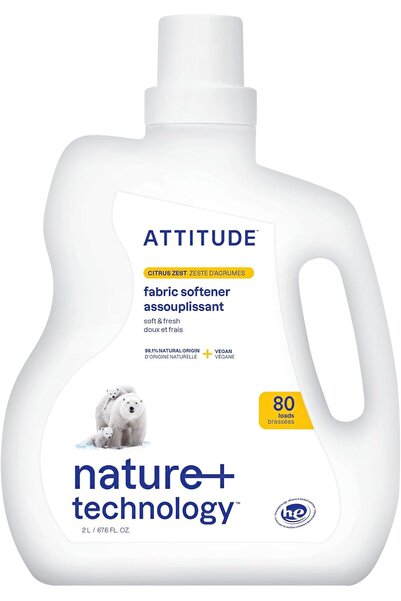 Attitude منعم أقمشة سائل، منظف نباتي ومُستخلص من مصادر طبيعية، متوافق مع الغس...
