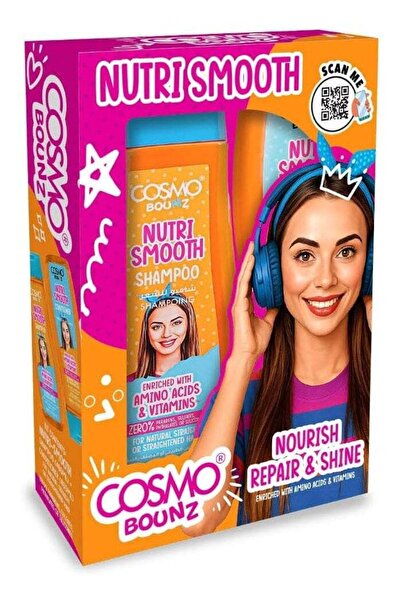 Cosmo Bounz Nutri Smooth Hair Care Kit - Shampoo 400ml & Conditioner 400ml Set