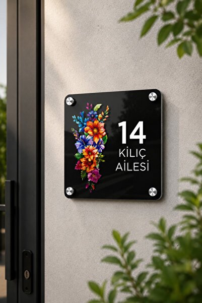 JHAAR Kişiye Özel Pleksi Kapı İsimliği – Modern & Lüks UV Baskılı Dekoratif K...