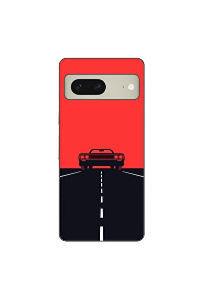 OEM Husa compatibila cu Google Pixel 8 Silicon Gel Tpu Model Red Sky Muscle Car
