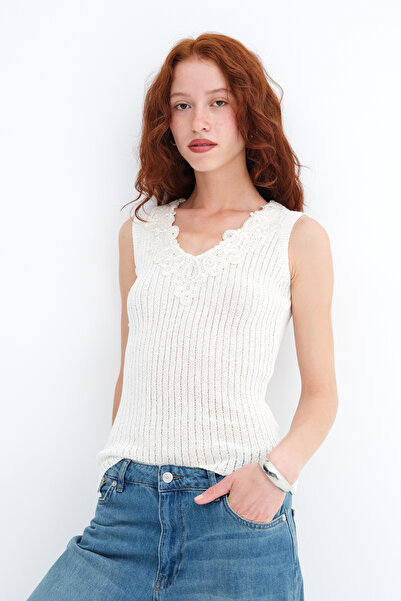 Addax Lace Detailed Knitwear Blouse T261003