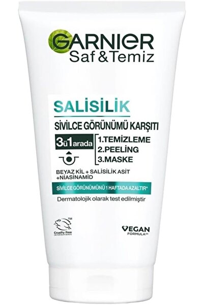 Yıldızan Saf & Temiz Salisilik Görünümü Karşıtı 3'ü 1 Arada (Beyaz Kil, Salis...