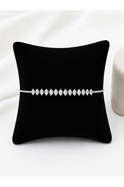 LuneraDesign Zircon Stone Detailed Waterway Women's Bracelet – Silver Color