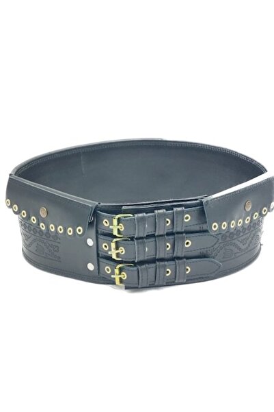 OEM Chimir, traditional leather belt, black, 107x13 cm
