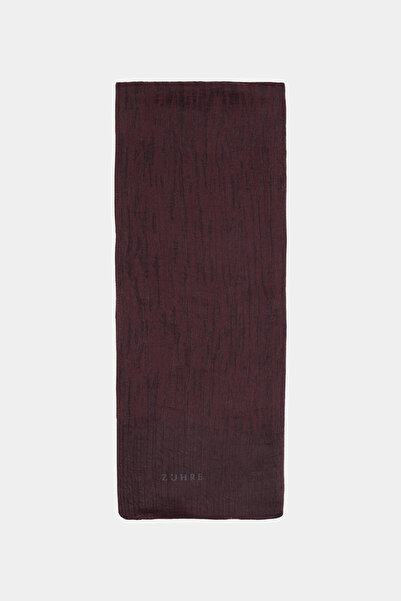 Zühre Wave Patterned Burgundy Shawl 0056