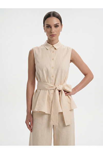 SUPER FASHION CLUB Women's Linen Shirt Trousers Set