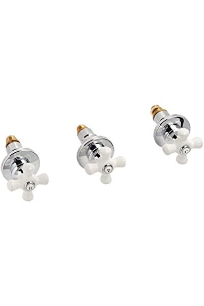 Yıldızan Tamgün S10-3300 Three-Handle Porcelain Cross Rebuild Set, Polished C...