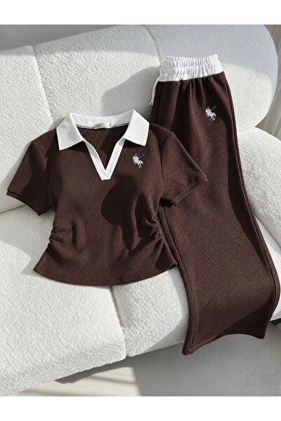 Bravebell Glad Polo Collar Embroidered Drawn Set