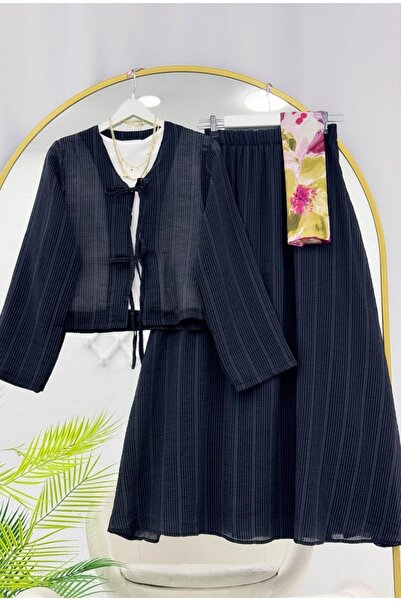 MODA VEDAT Women's Corduroy Skirt Suit -0650