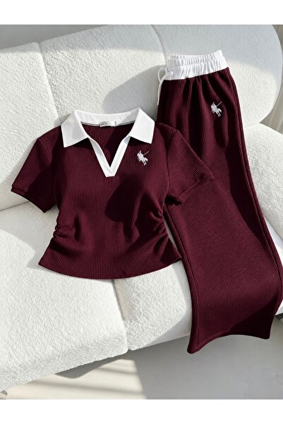 Bravebell Glad Polo Collar Embroidered Drawn Set