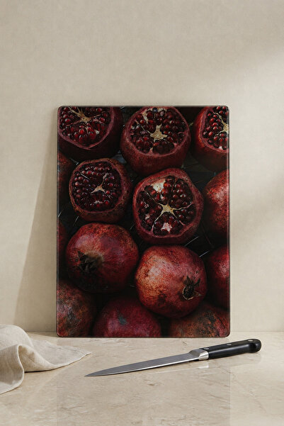 KHAKMA لوح تقطيع زجاجي من PomegranateArt - 25x35 سم |   لوح تقطيع من الزجاج ا...