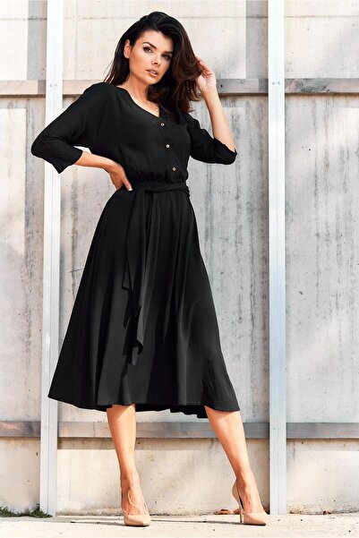 Awama Women's dress, Awama, Viscose, Black, M INTL