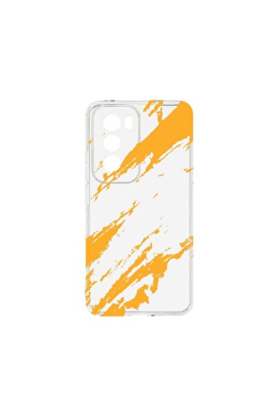 bestcase ¬Æ Husa Clear Silicon 2MM, Compatibila Cu OPPO Reno12 5G, Golden Str...