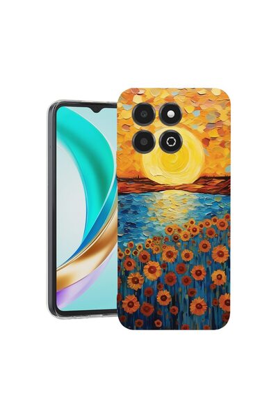 bestcase ¬Æ Husa Clear Slim Silicon Compatibila cu Honor X6c, Sunflower Paint...