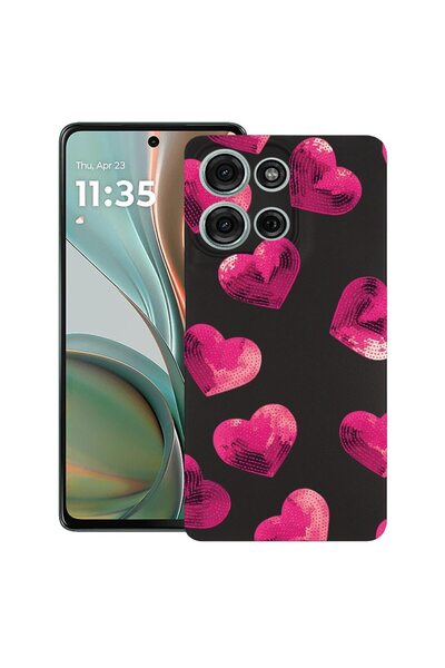 bestcase ¬Æ Husa pentru Motorola Moto G75, Heart Pattern, Slim Silicon 0.8MM,...