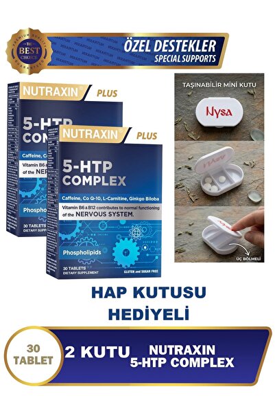 Nutraxin 5-HTP Complex Takviye Edici Gıda 30 Tablet x2 Adet - Hap Kutusu Hedi...