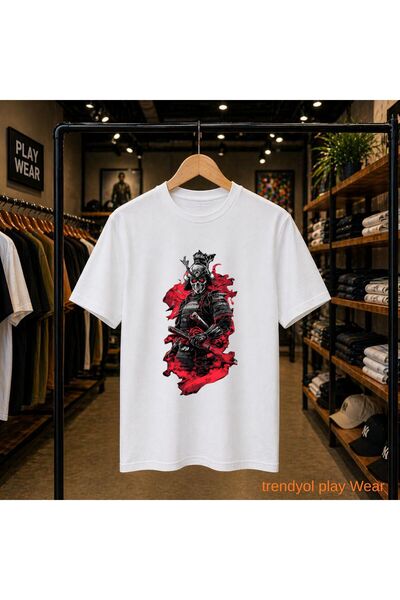 playwear Tricou cu gât rotund, 100% bumbac, cu imprimeu pe piept, cu croială ...