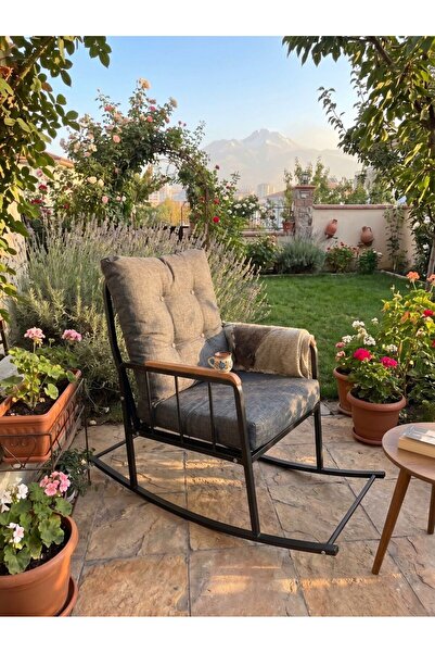 TodekHome Nesta Metal İskeletli Konfor Sallanan Sandalye - Bahçe, Balkon ve E...