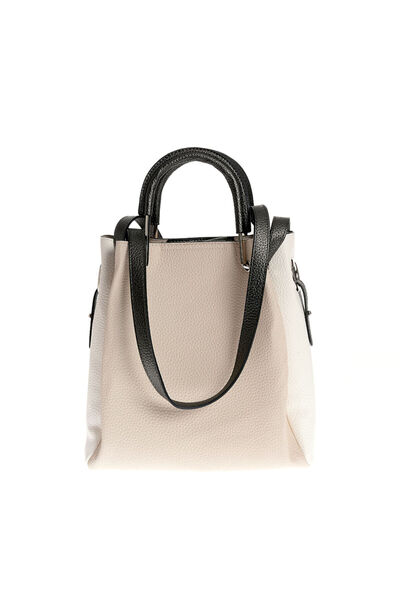 meli melo Modern cream bag with contrasting grey handles