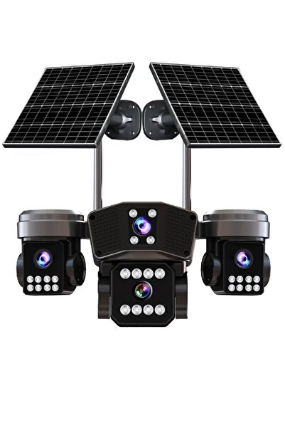 O-KAM 333 AOV Çift Solar Smart Güvenlik Kamerası 4 Lens Wi-fi Ptz