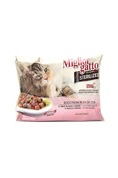 MİGLOR Miglior Gatto Sterilized Chunks in Gravy(Lamb&Vegs./Chiken,Turkey&Vegs...