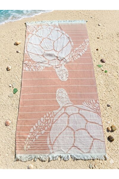 mikam 95*180 Single-Sided Patterned, Other Side Plain Color Beach Towel (Sand...