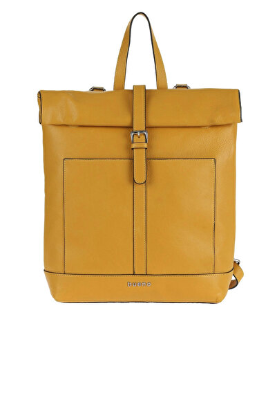 BUENO Yellow Flotter Leather Women's Backpack