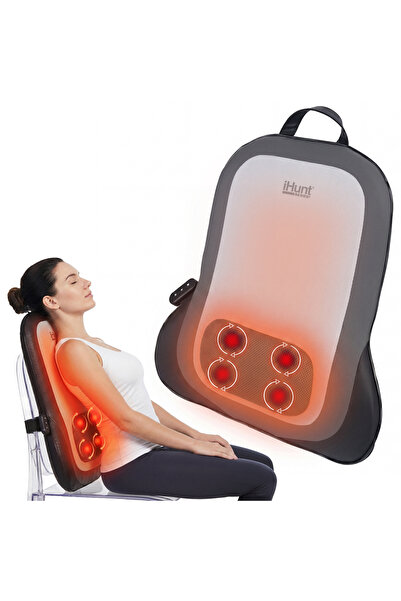 iHunt Pernă de masaj încălzită SPA BackMaster Shiatsu, pentru spate complet, ...