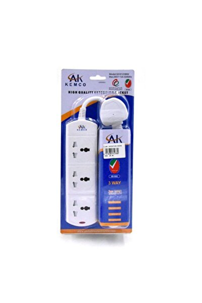 AK مقبس تمديد ثلاثي QC6123BW-3MTR