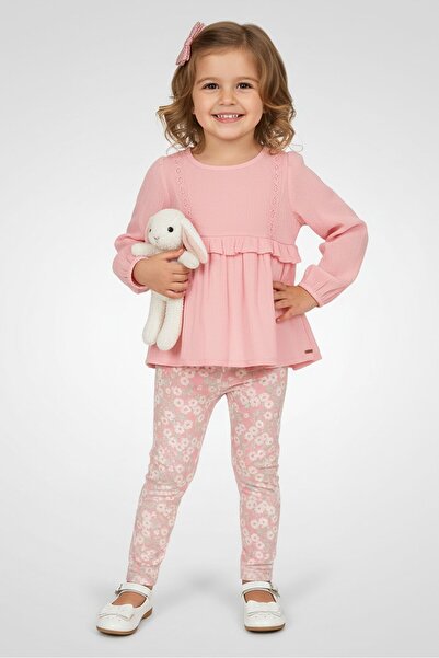 Kensie Toddlers Girl 3Pcs Ruffle Dress And Leggings Set with Headband, Multic...