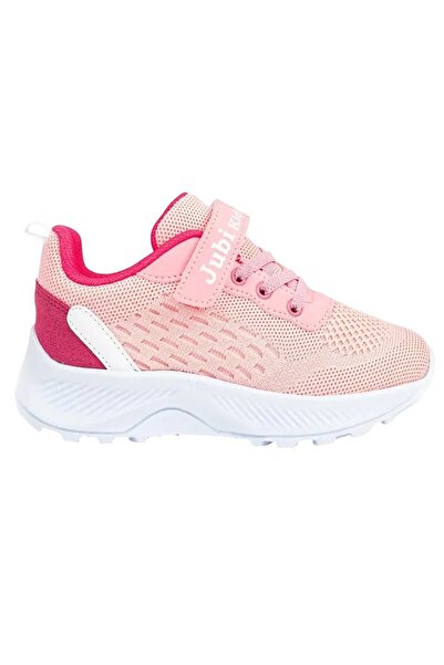 Celira Jbk Pink Rubber Velcro Mesh Children's Sports Shoes 002