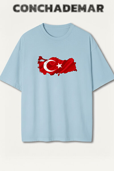Vordevia Tricou din bumbac premium supradimensionat cu imprimeu pentru echipe...