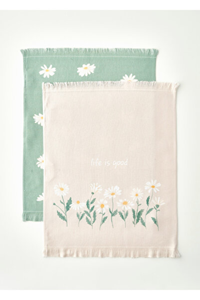 Bella Maison Lavetă de uscare Daisy, pachet de 2, bej-verde (40x50 cm)