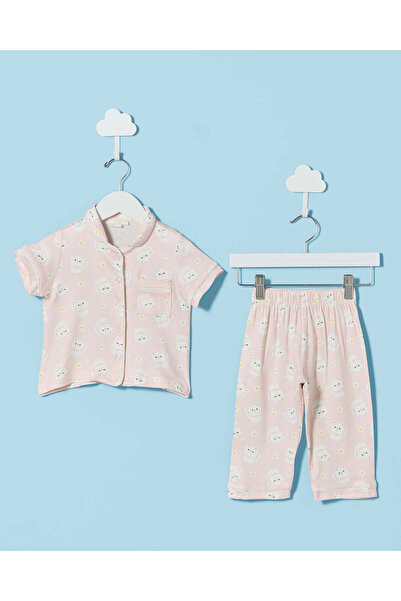 REDTAG Infant Girls Pink Allover Print Pyjama Set