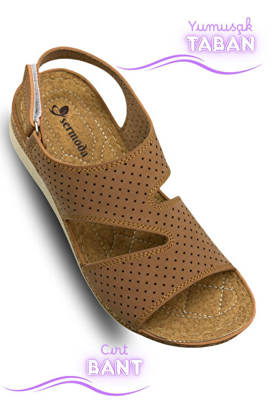 Moda Anna Sandale de damă – Talpă groasă și moale, cu velcro confortabil, san...