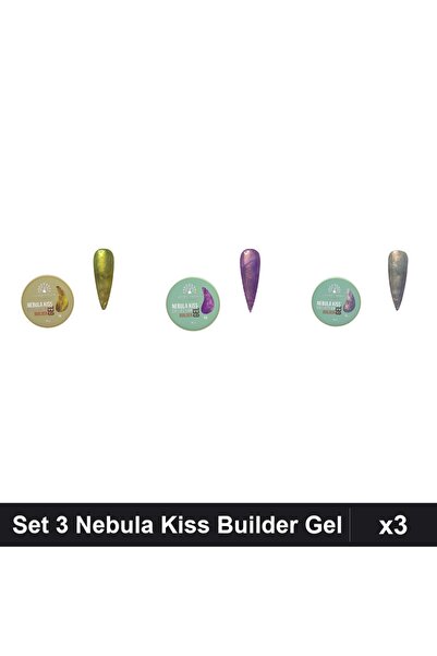 global fashion Set 3 Nebula Kiss Builder Gel 15g - Nr.14, Nr.08, Nr.11