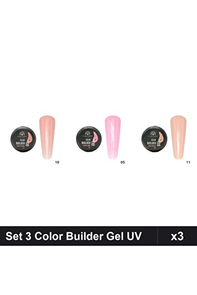 global fashion Set 3 Color Builder Gel UV 15g - Nr.10, Nr.05, Nr.11